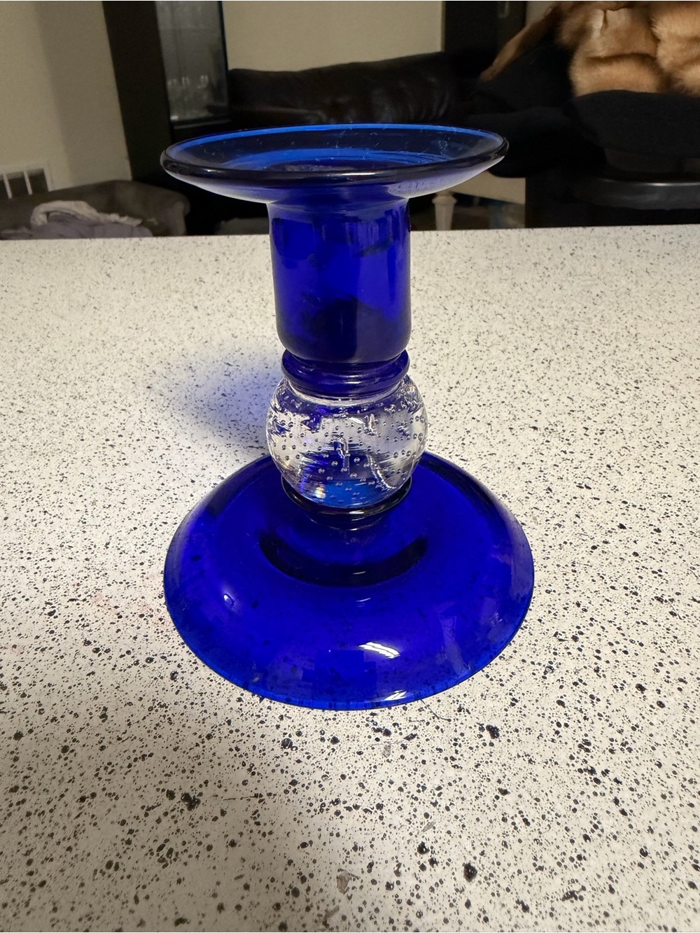 Pairpoint Cobalt Blue Controlled Bubble Candlestick